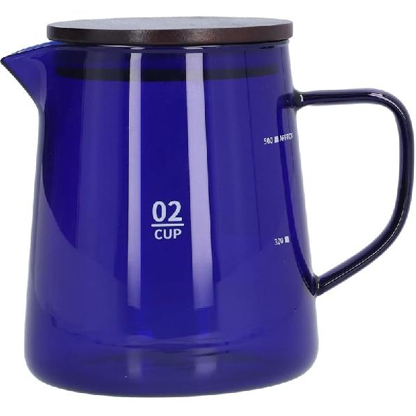 500ml Coffee Pot, Heat Resistant Borosilicate Glass Coffee Server, Glass Tea Pot with Wooden Lid Household Tea Kettle for Home Office (brown)