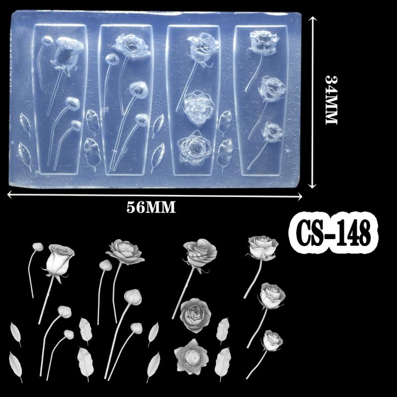 Silicone Nails Embellishment Molds Flower Theme Small Accessories Crafting Molds Suitable for Beauty Enthusiasts Present