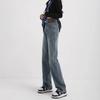 Retro Hong Kong Style Straight Jeans Women's Spring and Summer New High Waist Loose and Thin Wide Leg Drape Trousers Trend