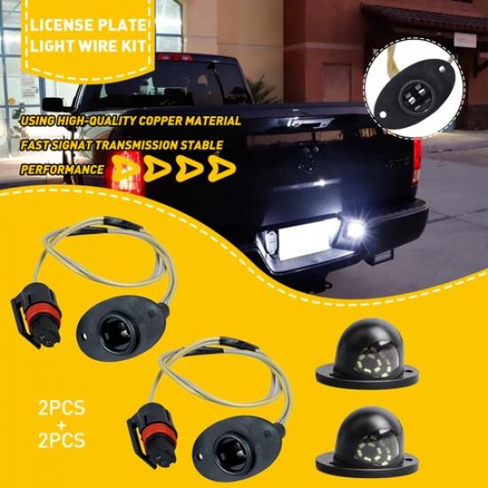 License Plate Light Socket Wire Harness Kit For 1994-02 Dodge Ram 2500 3500 EA