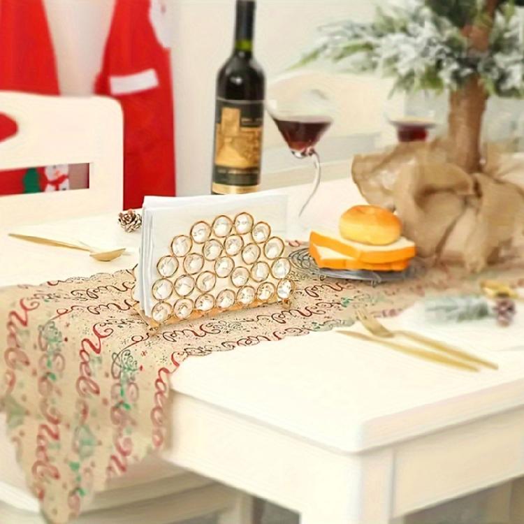 Raffinierter Goldkristall-Taschentuchhalter Papierhandtuchständer Freistehender Servietten-Spender für Restaurants oder Cafés