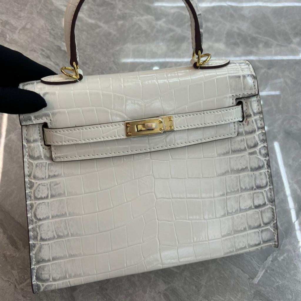 New First-layer Cowhide High-gloss Crocodile Pattern, Bag Gold Buckle Belly Handbag Atmospheric Fashion Leather Shoulder Bag