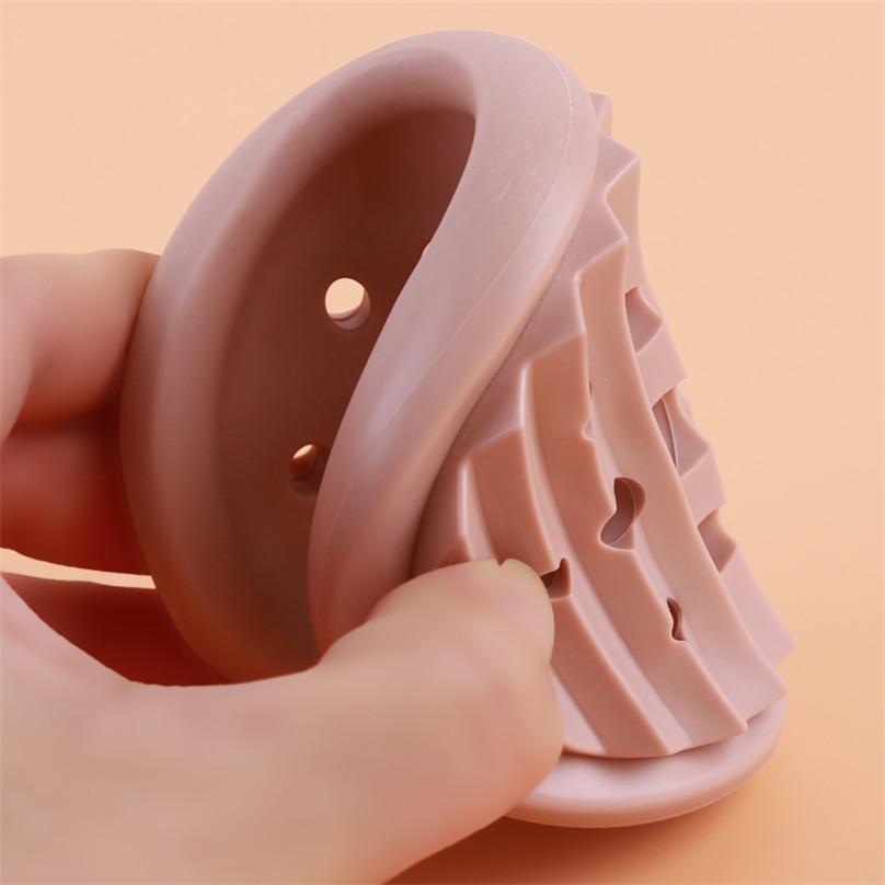 Practical Bathroom Silicone Soap Dish Holder Tray Desktop Drain Soap Box