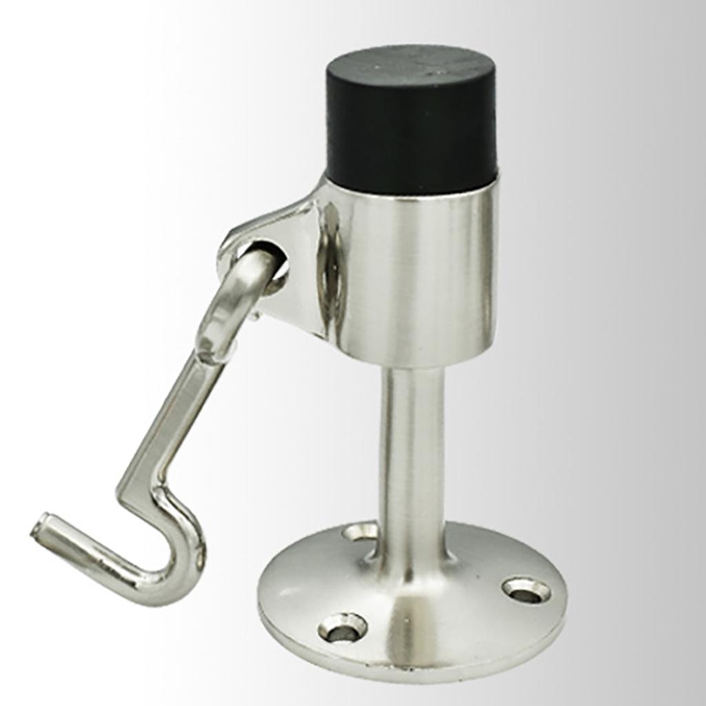 Zinc Alloy Door Stopper Heavy Duty Safety Doorstops Catch Holder with Hook Wall Mounted Door Stopper for Home Office