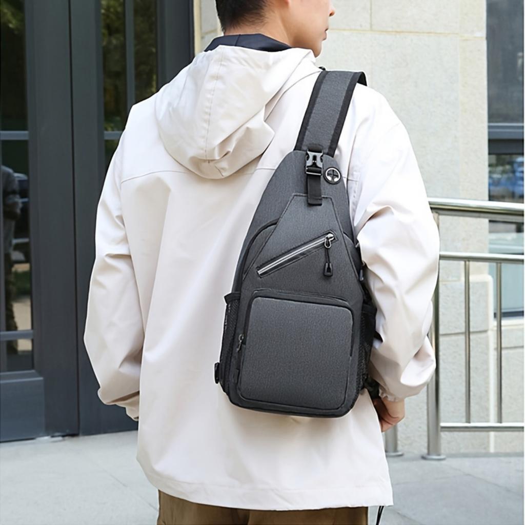 Unisex crossbody taška s velkou kapacitou - Nastavitelný ramenní popruh, Design s více kapsami, Vhodná pro cestování v přírodě, Sport a dojíždění Cestovní tašky