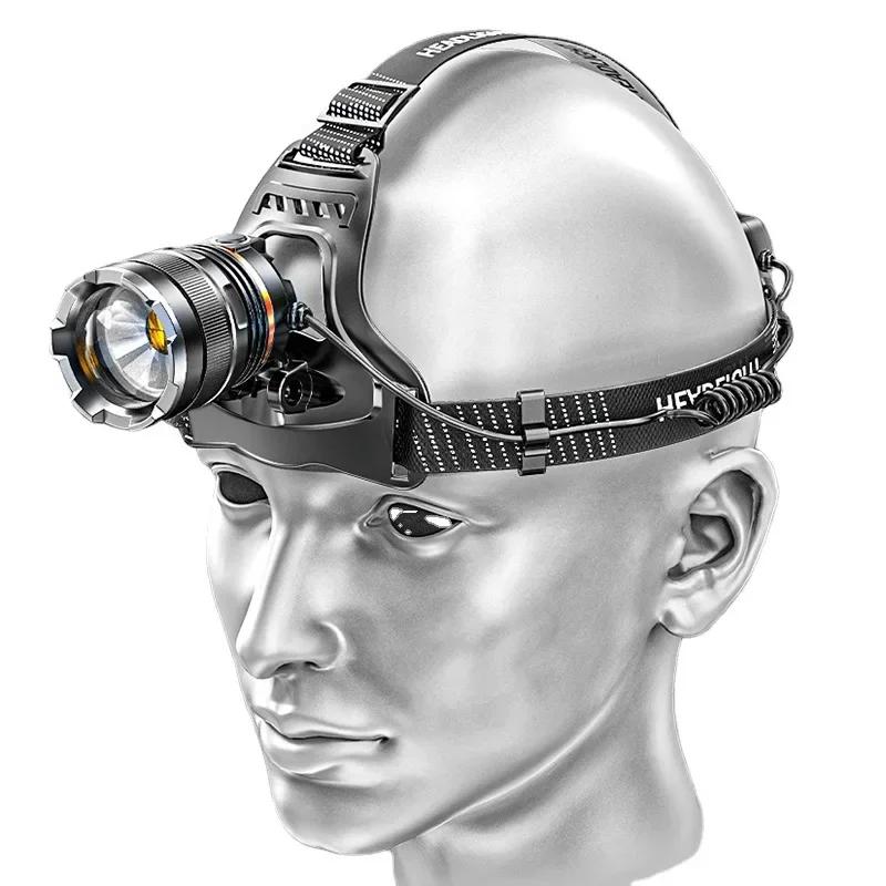 Powerful LED Headlamp Rechargeable Head Lamp Fishing Searching Camping Head Flashlight with Sensor  or NO Sensor  Use 2*18650