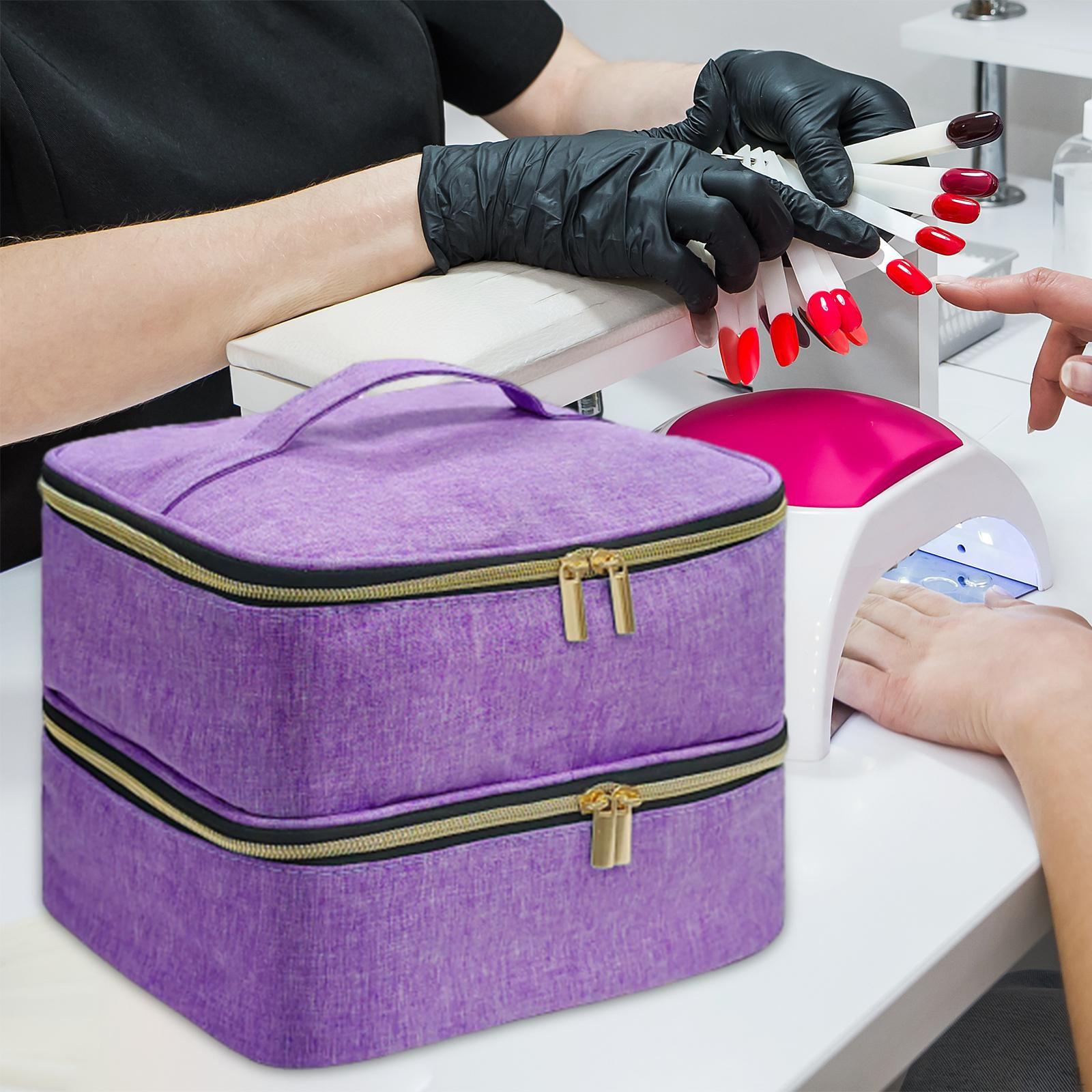 

Сумка-тоут для хранения косметики, органайзер для лака для ногтей, карман на молнии для маникюра Violet