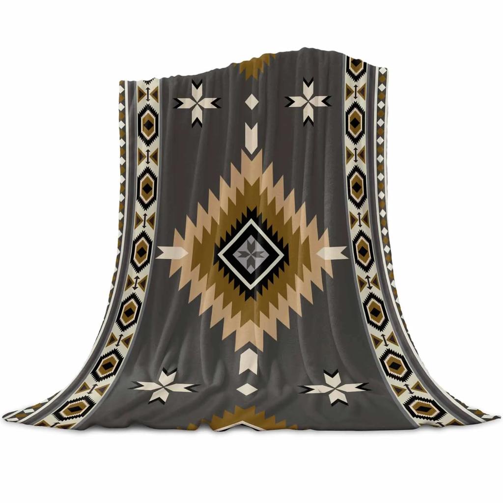Indian Geometry Graphics Throws Blankets for Sofa Bed Winter Soft Plush Warm Sofa Throw Blanket Holiday Gifts