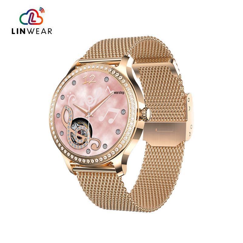 

Женские смарт-часы Diamond 2024: Bluetooth, мониторинг сердечного ритма и уровня кислорода в крови, функции фитнеса и здоровья. золотой