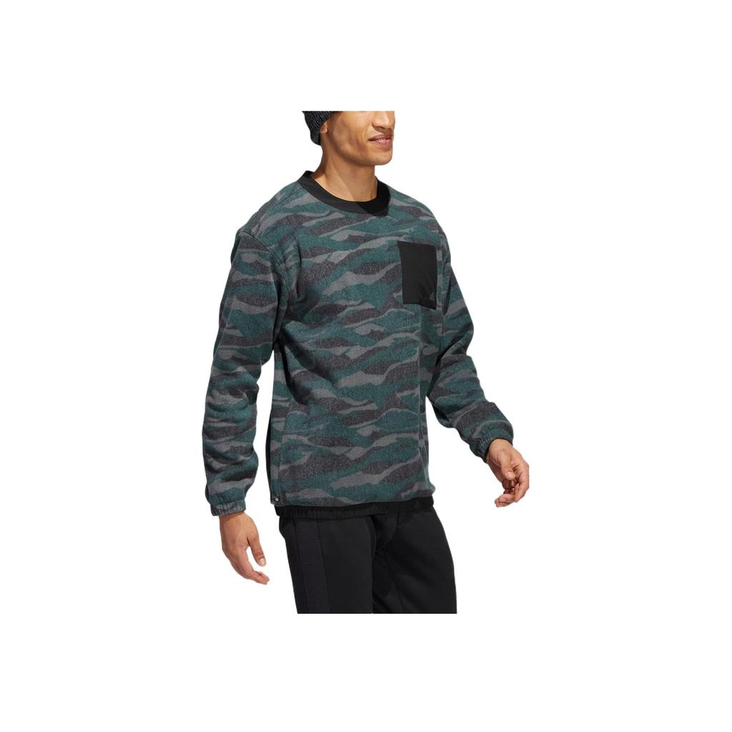 adidas Camo Pattern Logo Print Crewneck Sweatshirt Men Sweatshirt Dark-Green HF6523