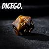 Conjunto de Dados Amarelos Naturais Olho de Tigre para DND Jogo de Tabuleiro Dungeons & Dragons Cthulubod's Gate 3
