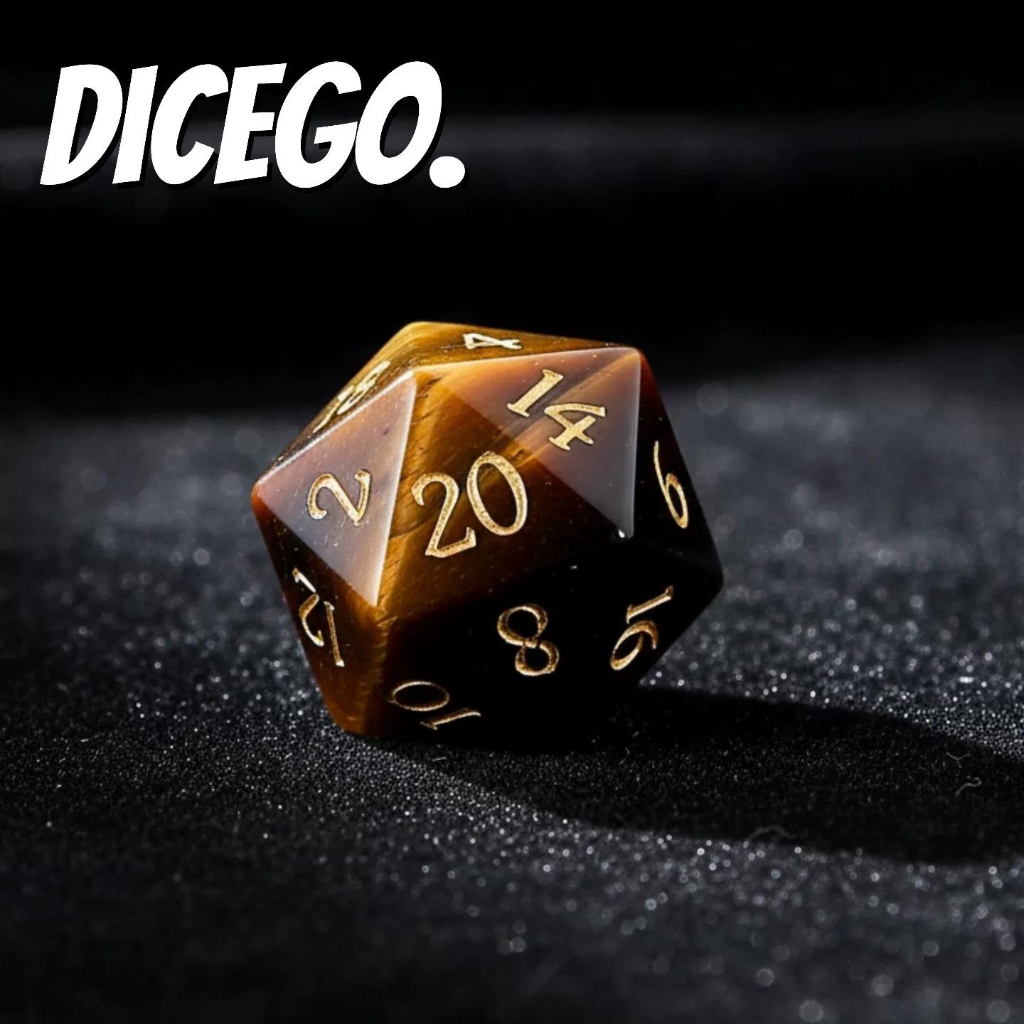 Natural Yellow Tiger s Eye Gem DND Running Dice Set Dungeons & Dragons Board Game Cthulubod s Gate 3 Single Tiger Eye D20