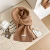 Gestrickter Schal Damen Wolle Winter Warme Schals Helles Einfarbiges Design Verdickter Schal Weicher Kaschmir-Pashmina Hals