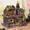 Castelo Mágico 3D DIY Kit de Nicho de Livro de Madeira Modelo de Casa de Bonecas Feita à Mão Suporte de Livro Quebra-Cabeça de Construção Decoração de Casa