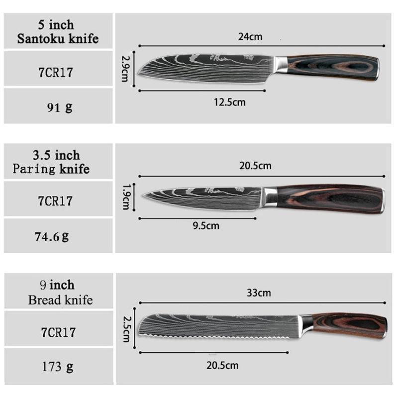 Kitchen Knives Sets Slicing Knifes Cleaver Slicing Utility Knives  Kitchen Tools Accessories