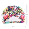 New Women African Print Pleated Turban Knotted Headwraps Elastic Head Scarf Floral Beanie Chemo Cap Bandana Headwear Hair Covers