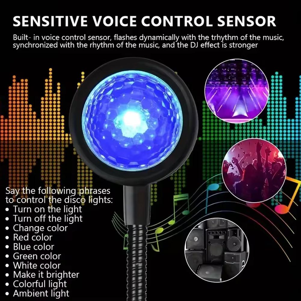 Voice Control Led Car Roof Star Night Light Projector Atmosphere Lamp Usb Decorative Lamp Adjustable Car Interior Ambience