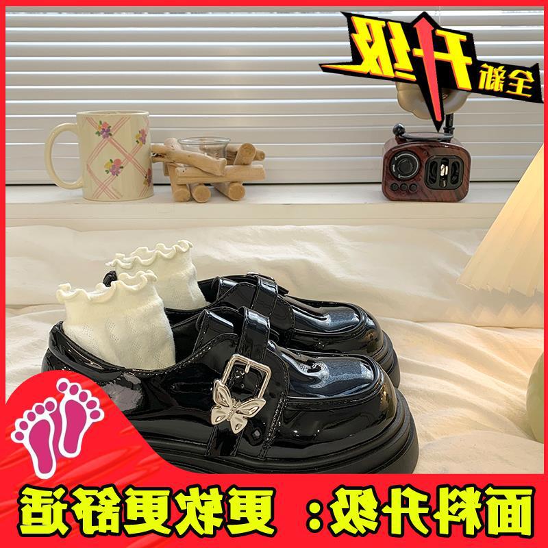 

Британский стиль, маленькие кожаные туфли, женские мокасины, одинарные туфли, толстый каблук, платформа, весна и осень, мода, круглая головка, новые, увеличивающие рост, Япония 35