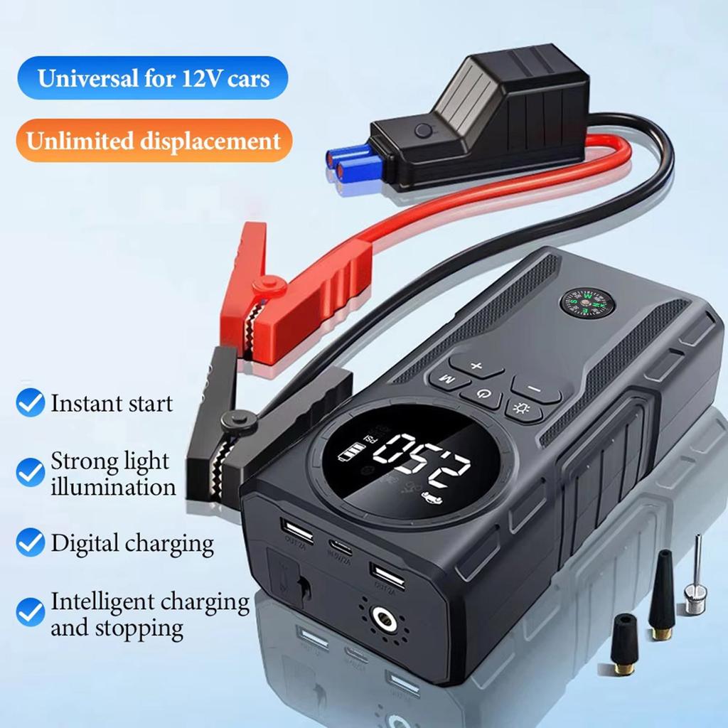 Portable Digital Tire Inflator Pump High Efficiency Tire Fast Inflation Easy Storage for Car Starting Device Maintenance
