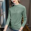 Modal women's summer and autumn thin long-sleeved new women's clothing medium collar shirt inner bottoming shirt top