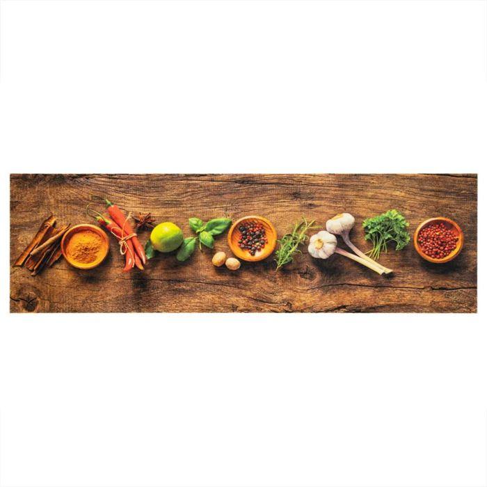 Tapis de cuisine - vidaXL - 45x150 cm - Impression d'épices - Lavable - Antidérapant