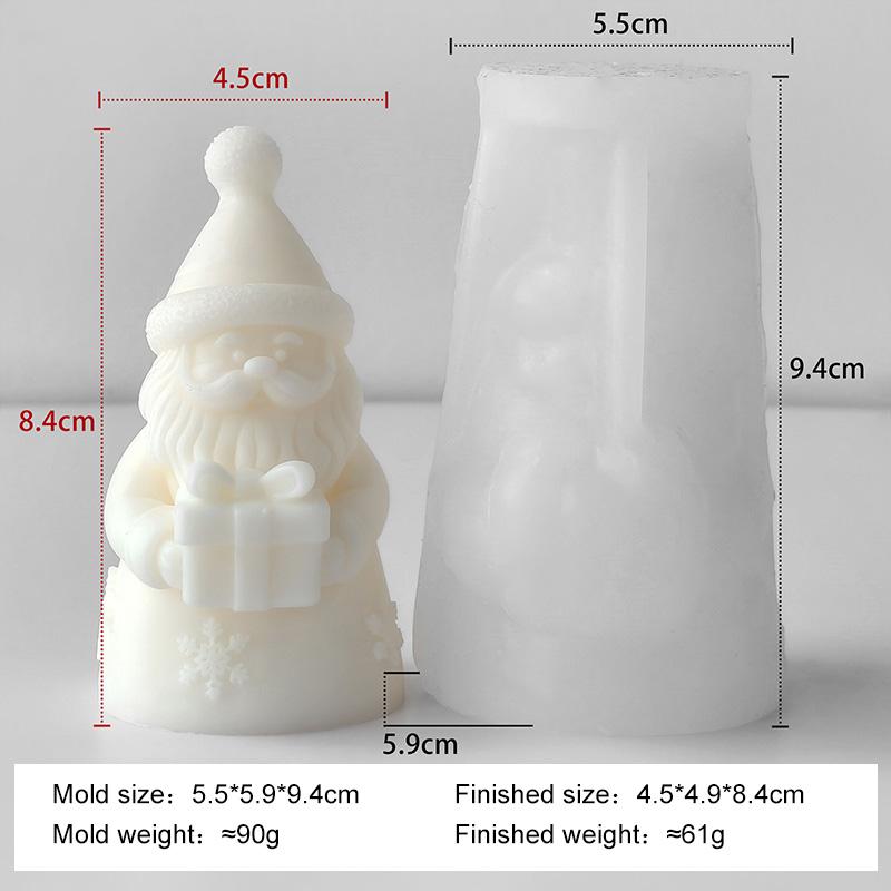 DIY Christmas Candle Silicone Mold Snowflake Santa Claus Aroma Candle Plaster Resin Decoration Mould Candle Making Supplies