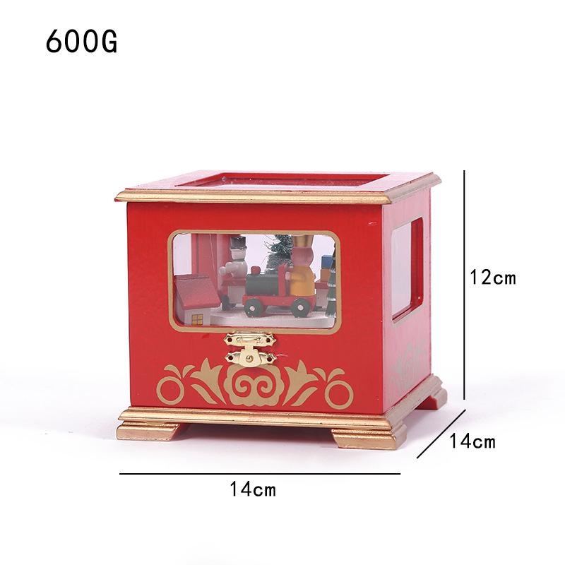 Hölzerne Weihnachtsbaum-Spieluhr-Dekoration für DIY-Fensterdekorationen