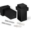 Boden-Türstopper, Mattschwarz Metall-Türstopper zum Anschrauben - Set mit 2 Türstoppern, mit Schrauben - Türstopper für schwere Türen - Außenfenster