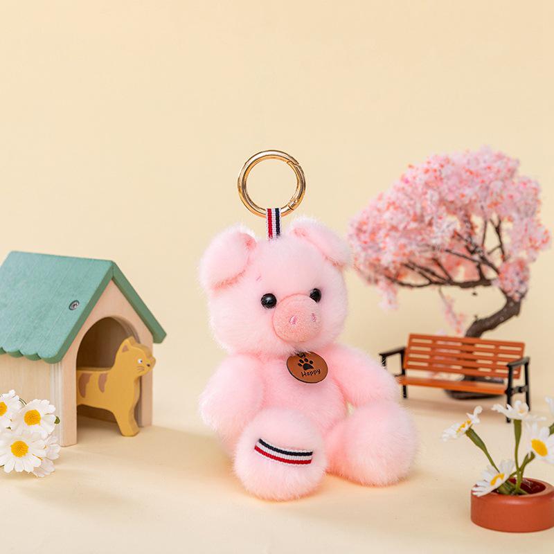 Cute Bear, Wolf, and Dinosaur Plush Keychain – Student Gift Backpack Ornament