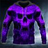 Skull Flame 3D Print Hoodies Hip Hop Street Style Outdoor Long Sleeve Hooded Sweatshirt Casual  Sports Daily Streetwear