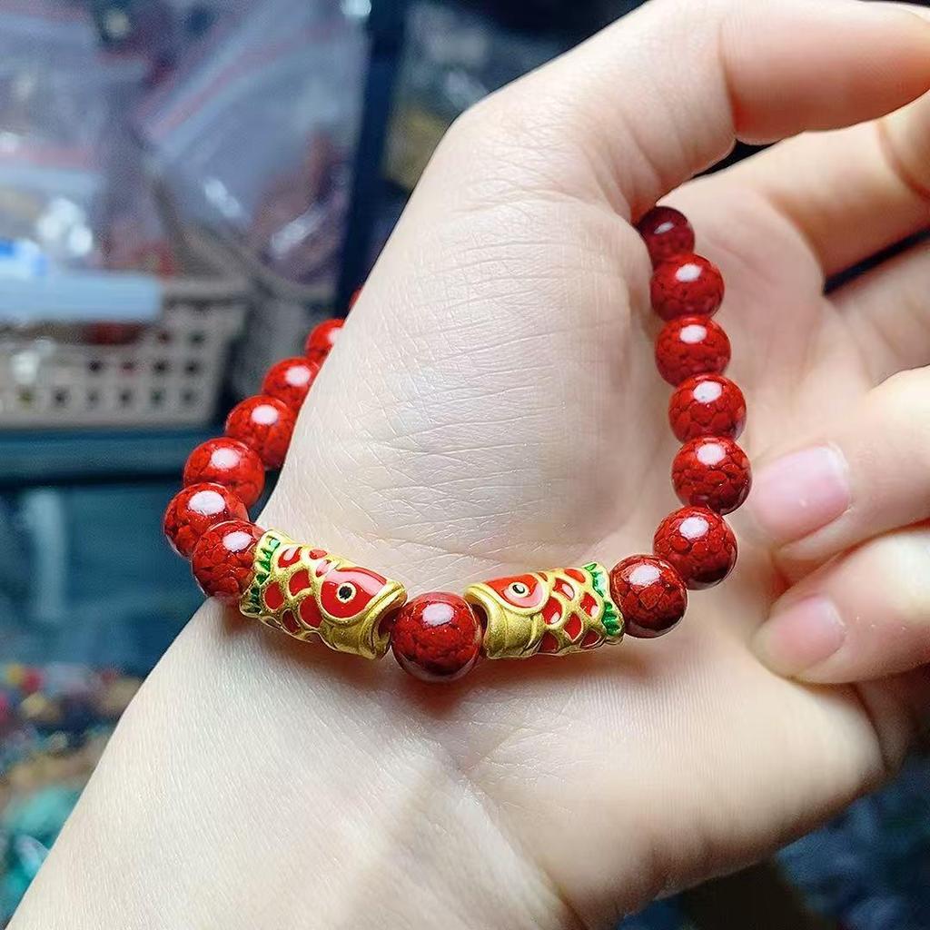 Koi Red Cinnabar Zodiac Bracelet - Customizable Unisex Design