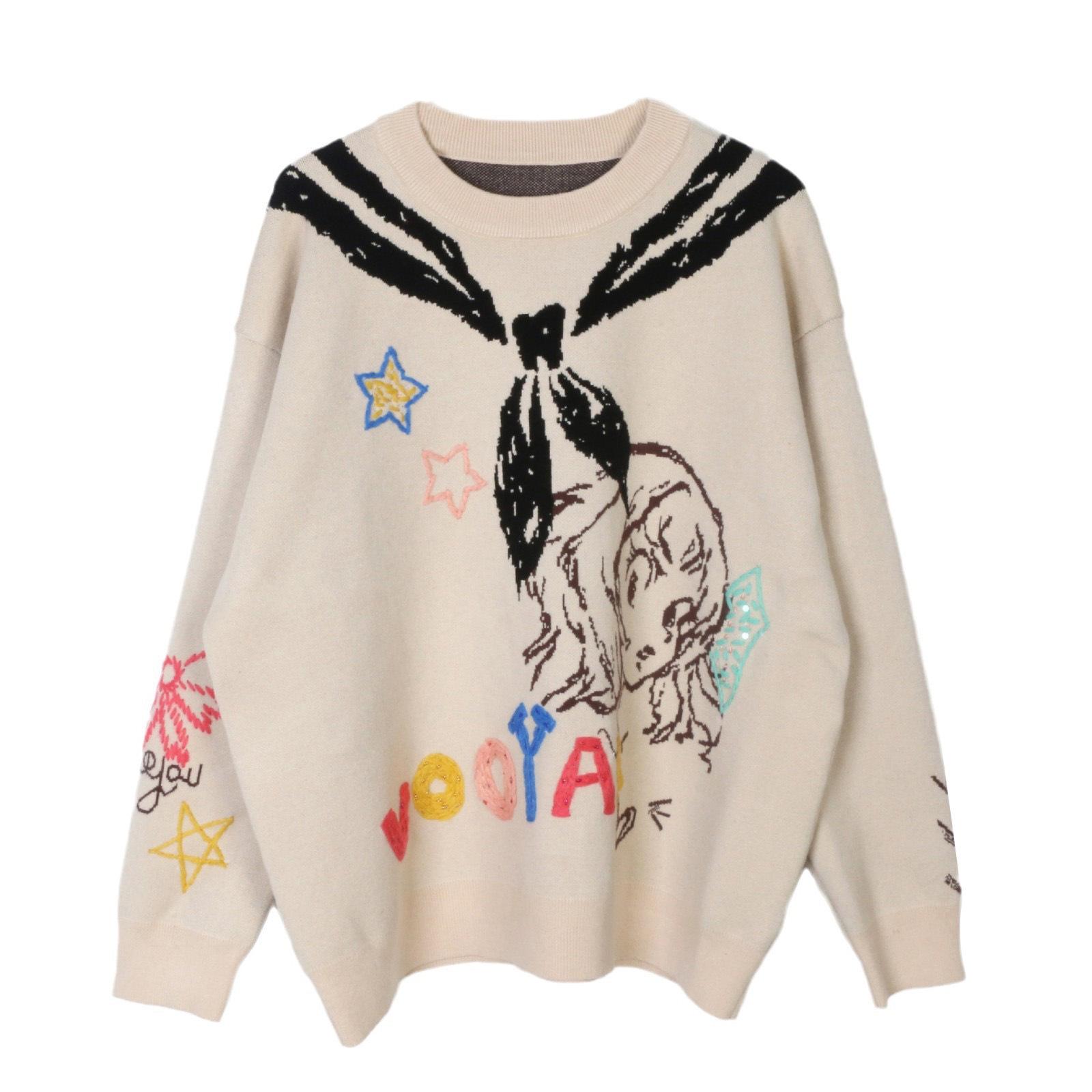 

Женский пуловер с мультяшным принтом Uya - Коллекция Осень/Зима 24 Medium