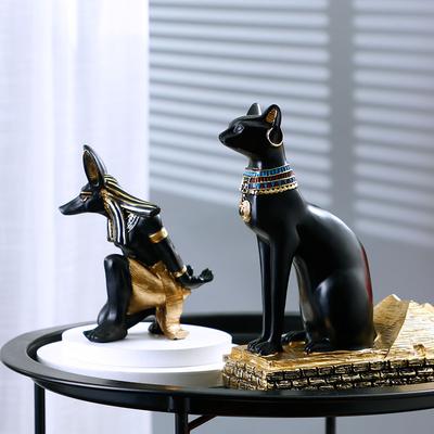 Kreativní pryskyřičný stojan na víno Egyptský bůh pes Anubis Bůh kočka Ornament Obývací pokoj Kancelář Skříň Dekorace