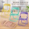 1PC mini portable phone holder, foldable chair shape, universal candy colored mobile multi angle holder