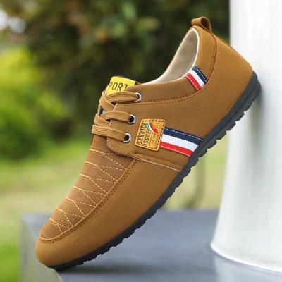 Flag Men‘s Casual Shoes Lace-up Work Shoes for Men Patchwork Casual Sneakers Outdoor Breathable Canvas Non-Slip Man Hiking Shoes