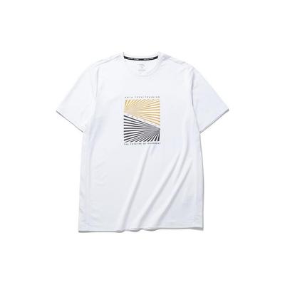 Running Series Printed Letter Crew Neck Pullover Short Sleeve T-Shirt Men Tops Pure-White 152217104-2