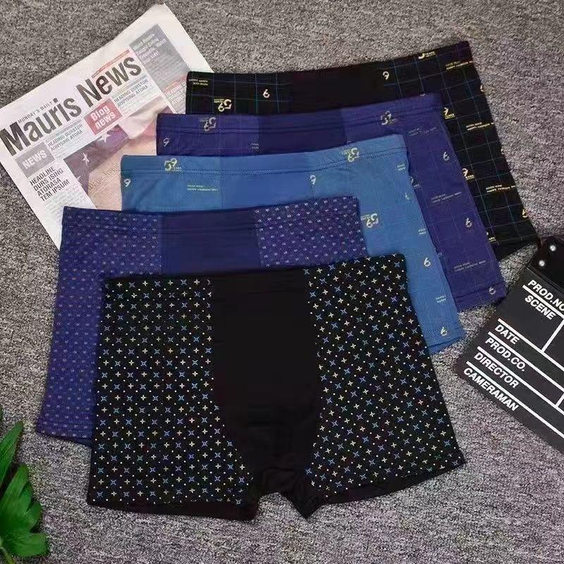 Men's 100% Cotton Breathable Boxer Briefs - Mid-Waist, Sweat-Absorbent, Loose Fit, Plus Size.