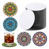 20 Pieces 4 Inch Sublimation Blank Cup Coasters Blank Cup Mat Transfer Blank Coasters Round Neoprene Coasters