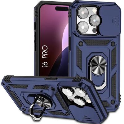Case for iPhone 16 Pro - Reinforced Shockproof Protection with Rigid Anti-Scratch Camera Cover - Navy Blue