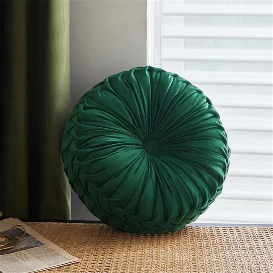 Velvet Pillow Round Pumpkin Seat and Back Cushions Lumber Support for Sofas Chairs Beds Cars Colorful Floor Cushions Home Decor