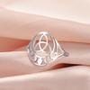 Titanium Steel Hollow Sun Moon Celtic Knot Ring Fashion Minimalist Trendy Jewelry