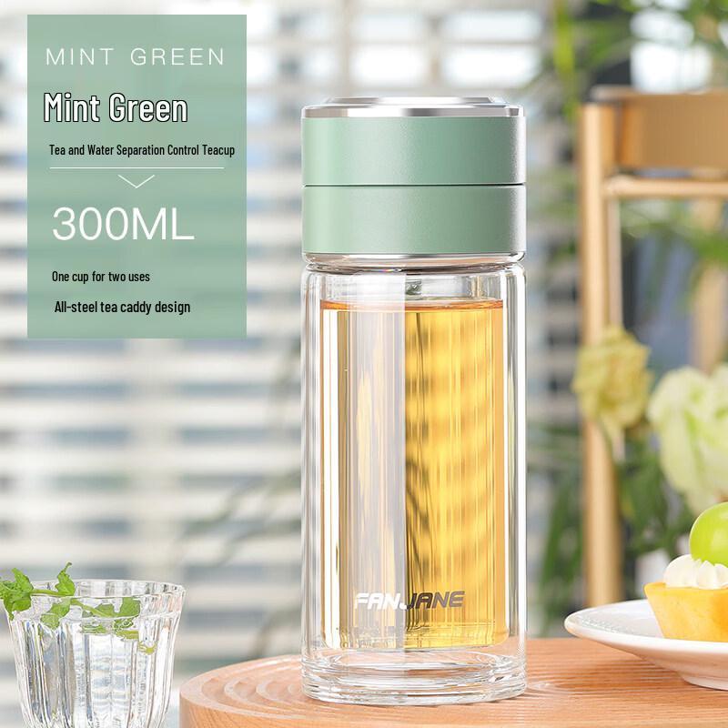 Xiehe Portable Double-Wall Glass Tea Infuser Bottle