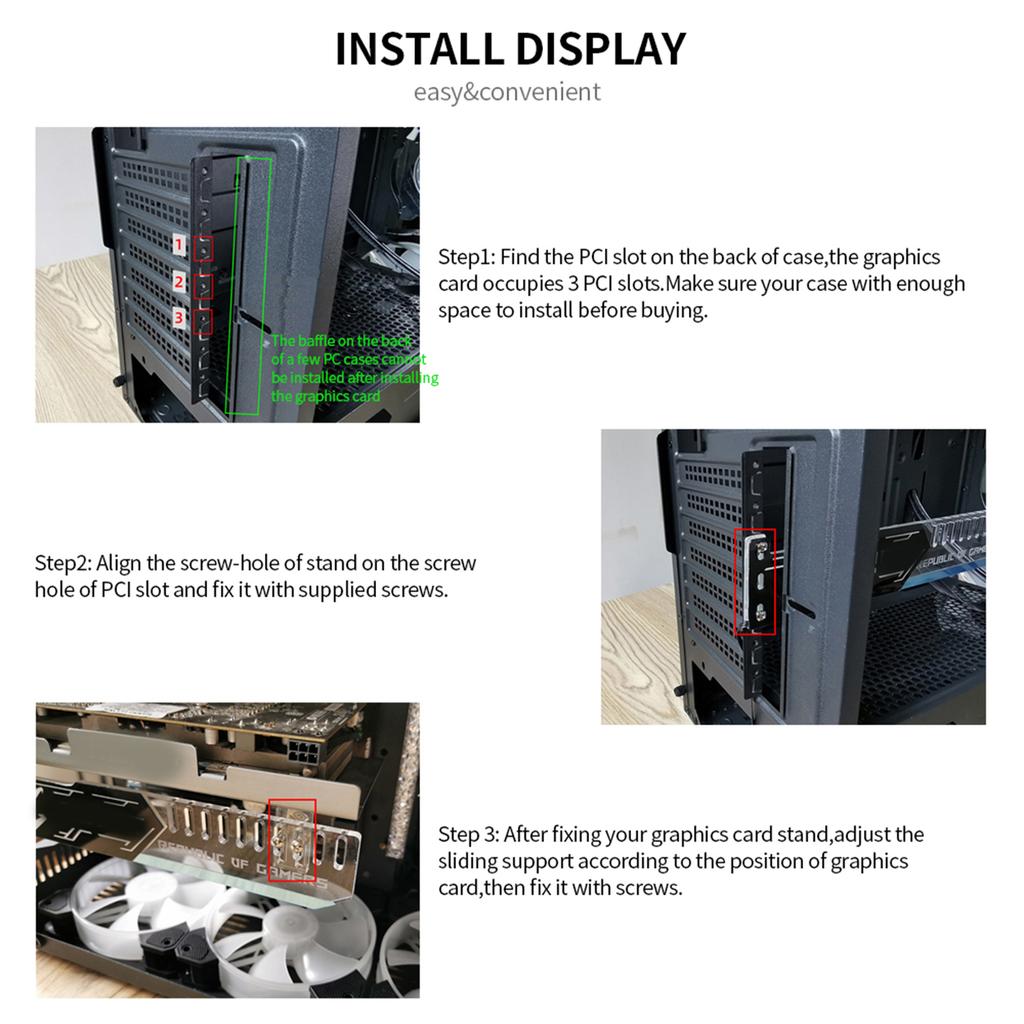 RGB25 RGB Graphics Card Stand Graphics Card Support with RGB Light Effect 5V 4Pin Power Supply Graphics Card Holder