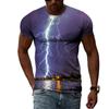 Summer New Fashion Lightning Graphic T Shirts For Men Casual 3D Natural Climate Print T-shirts Personality Cool Blouse T-shirts