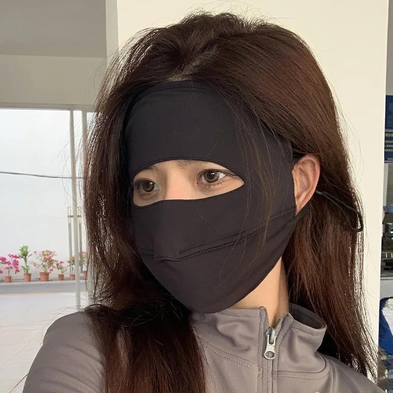 Concise Design Women's Face Gini Sunscreen Mask All-round UV Protection Sunshade Mask Uesd for Women Summer Protecting Face
