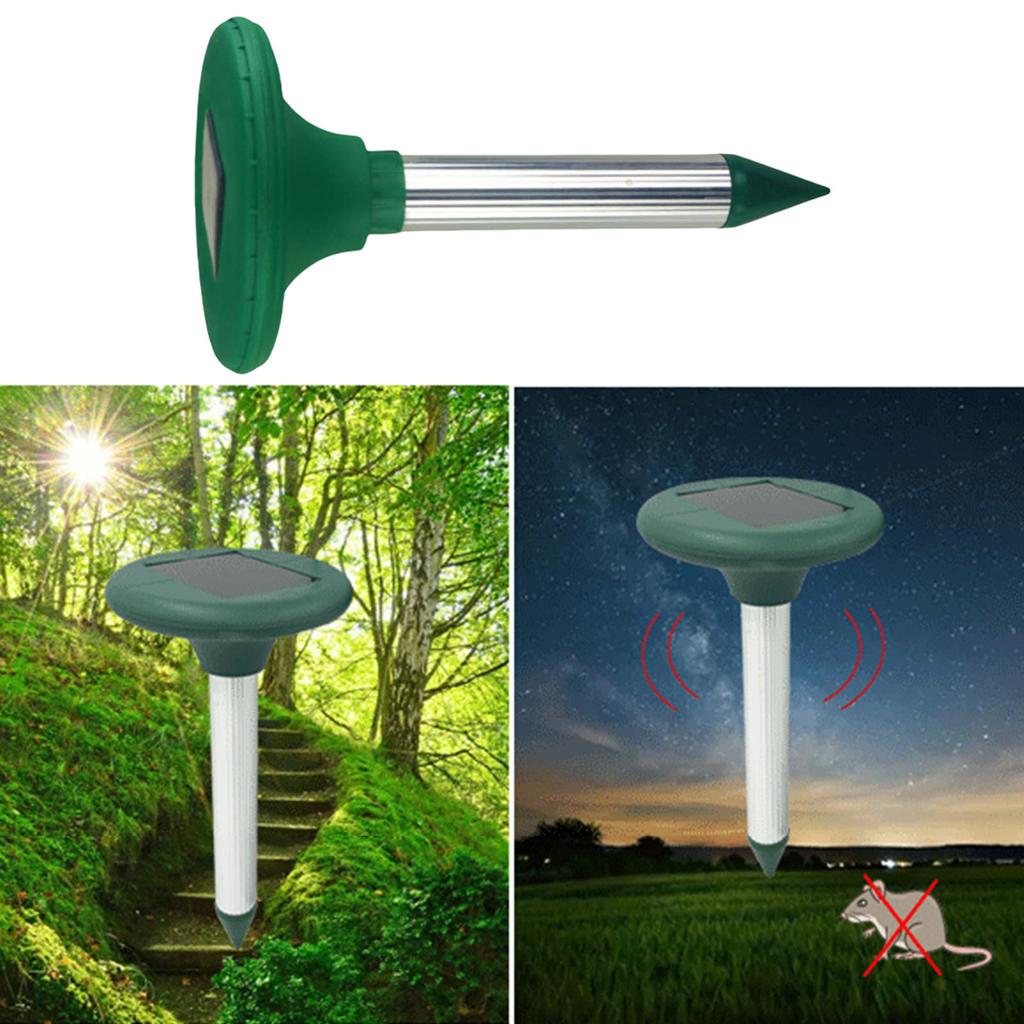 2Pcs Solar Mole Repellers Ultrasonic Snake Deterrent Animal Repellents Groundhog Repellent For Garden Outdoor Spaces