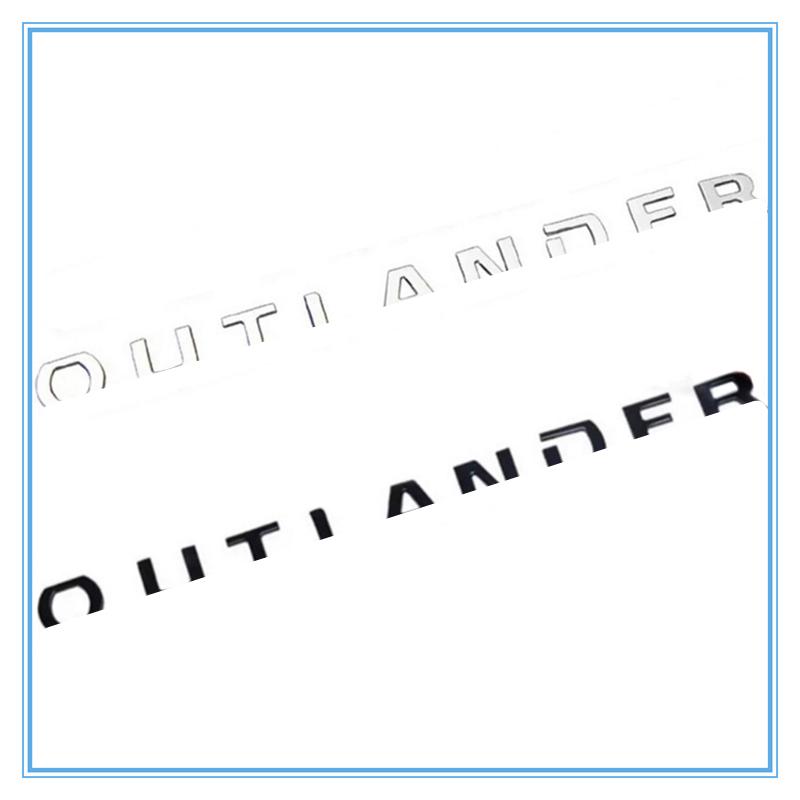 Litery 3D Emblemat na maskę Logo Odznaka Naklejki samochodowe Stylizacja Akcesoria samochodowe Napisy dla Mitsubishi Outlander ABS Chrom