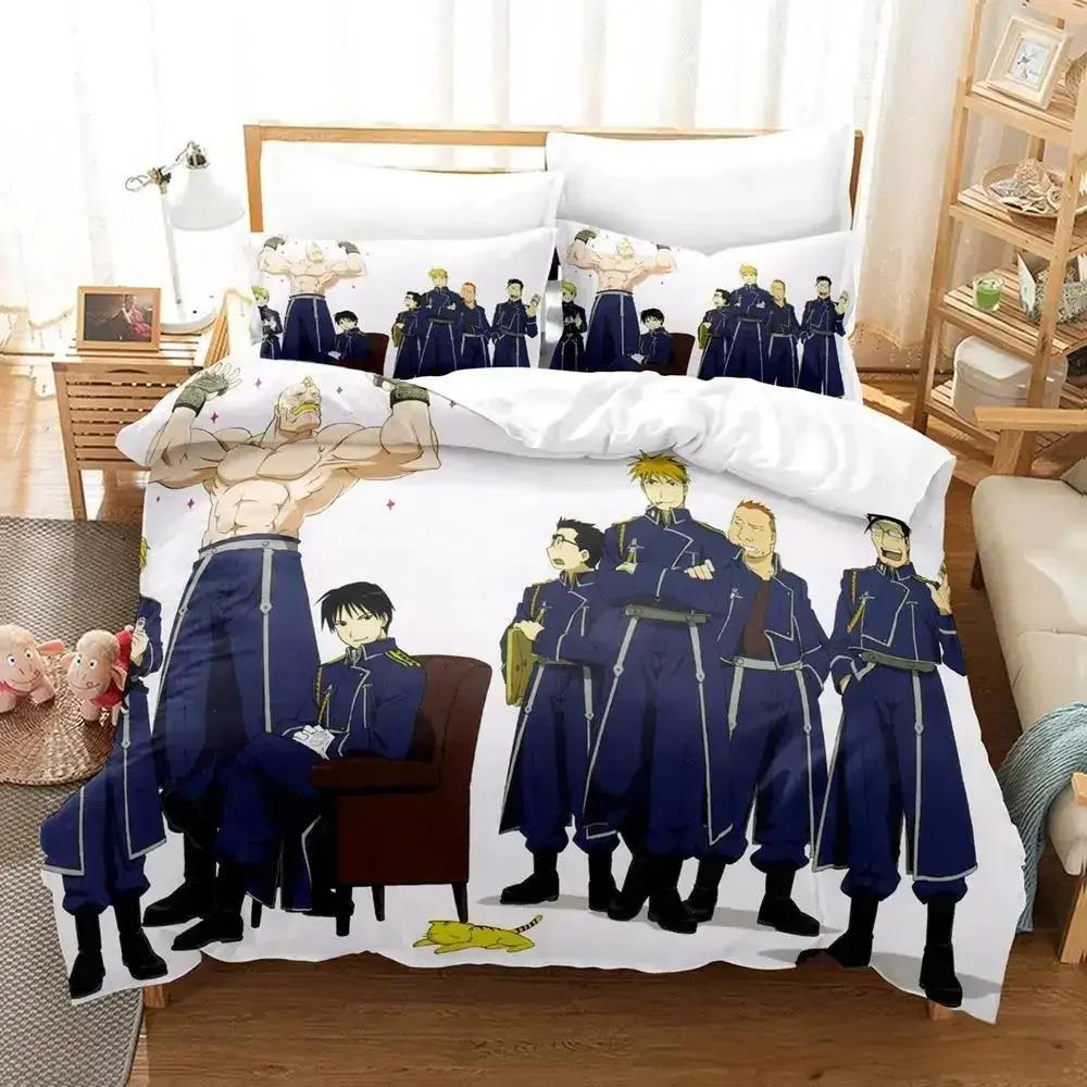 Fullmetal Alchemist Bedding Set Single Twin Full Queen King Size Bed Set Aldult Kid Bedroom Duvet Cover Sets 3D Print Anime Bed