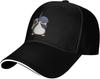 Pingwin Dab Fisher Kapelusz Unisex Haftowany Czarny Poliester Codzienny Czapka Baseballowa Regulowany Outdoor