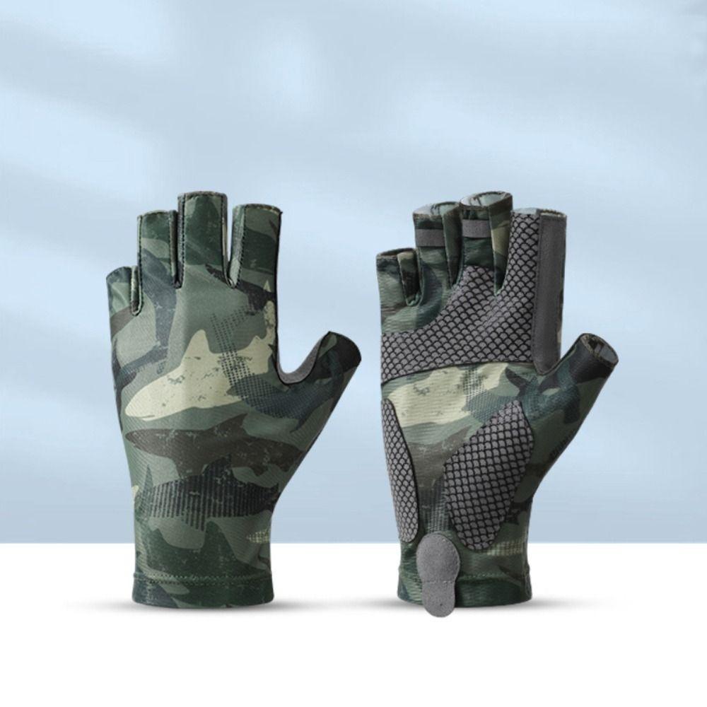 Sweat-absorbent Men Cycling Gloves Elastic Fingerless Gloves New Fishing Gloves